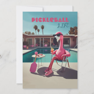 Pickleball Party Toernooi Uitnodigingen Flamingo