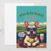 Pickleball Party Toernooi Uitnodigingen Frans (Voorkant / Achterkant)