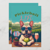 Pickleball Party Toernooi Uitnodigingen Frans (Voorkant / Achterkant)