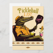 Pickleball Party Toernooi Uitnodigingen Krokodil (Voorkant / Achterkant)