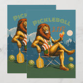 Pickleball Party Toernooi Uitnodigingen Spritz (Voorkant / Achterkant)