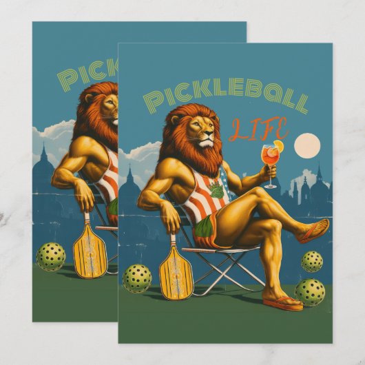 Pickleball Party Toernooi Uitnodigingen Spritz (Voorkant / Achterkant)