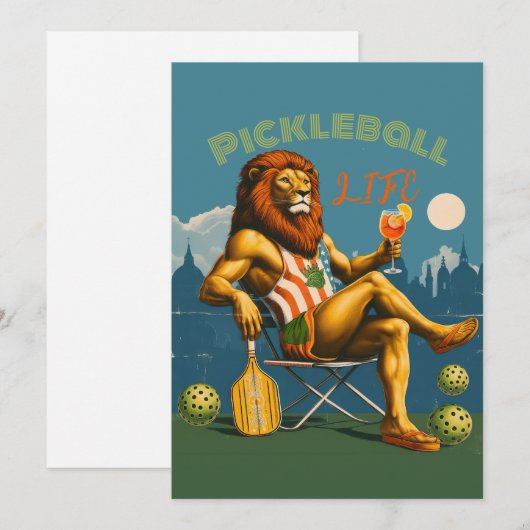 Pickleball Party Toernooi Uitnodigingen Spritz (Voorkant / Achterkant)