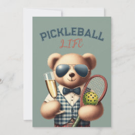 Pickleball Party Toernooi Uitnodigingen Teddy Bear