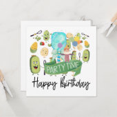 Pickleball Party Verjaardag Kaart (Voorkant / Achterkant in situ)