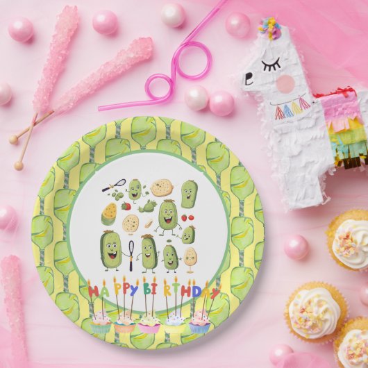 Pickleball Party Verjaardag Papieren Bordje (Feest)