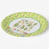 Pickleball Party Verjaardag Papieren Bordje (Gekanteld)