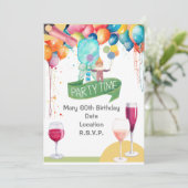 Pickleball Party Verjaardag waterverf Kaart (Staand voorkant)