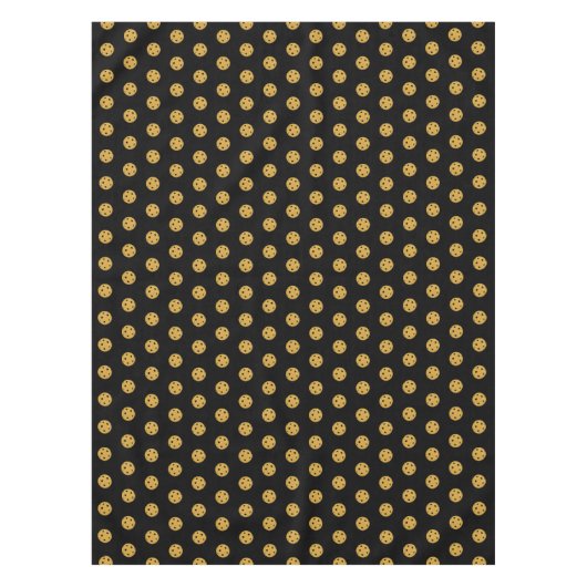 Pickleball Party Wedding Bachelor Zwart en Goud Tafelkleed (Voorkant)