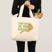 Pickleball Passion: Blijf uit de keuken Grappig Grote Tote Bag (Voorkant (product))