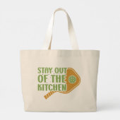 Pickleball Passion: Blijf uit de keuken Grappig Grote Tote Bag (Achterkant)