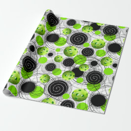Pickleball Pattern Neon Green Cadeaupapier