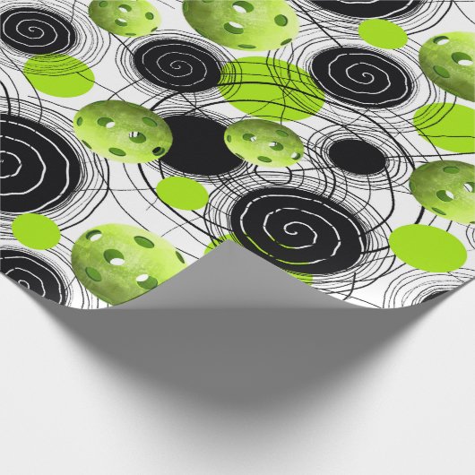 Pickleball Pattern Neon Green Cadeaupapier (Hoek)