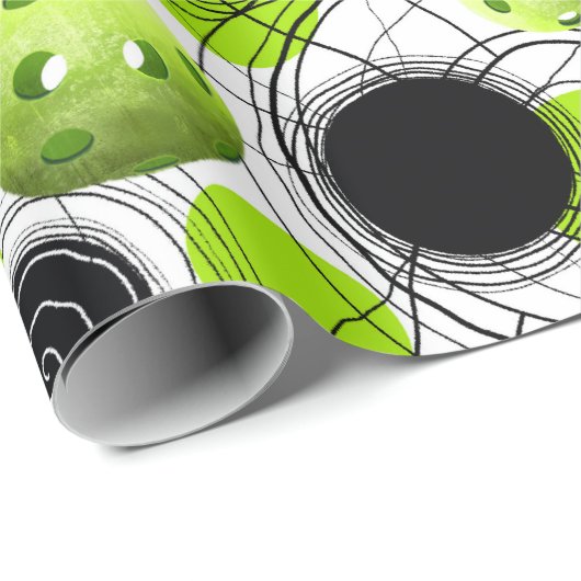 Pickleball Pattern Neon Green Cadeaupapier (Rol Hoek)