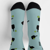 Pickleball Pattern Paddle Ball Blauwgroen Geperson Sokken (Top)