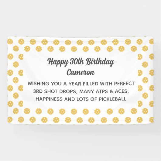 Pickleball Pattern Party of Toernooi Aangepast Spandoek (Horizontaal)