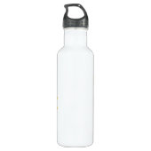 Pickleball Peace and Love Yellow Water Bottle Waterfles (Achterkant)
