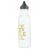 Pickleball Peace and Love Yellow Water Bottle Waterfles (Rechts)