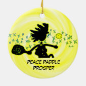Pickleball Peace Paddle Prosper Ornament (Achterkant)
