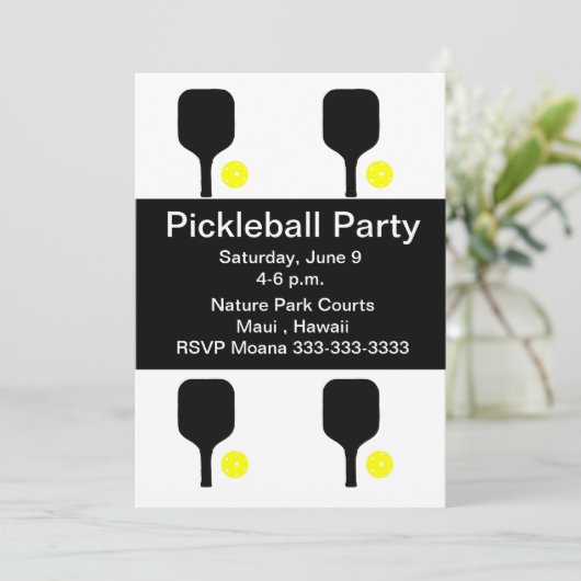 Pickleball peddel & bal kaart (Staand voorkant)