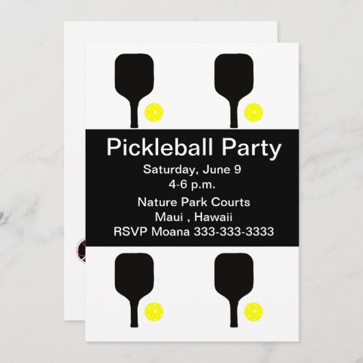 Pickleball peddel & bal kaart (Voorkant / Achterkant)