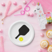 Pickleball peddel & bal papieren bordje (Feest)