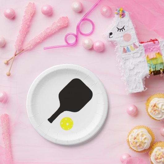 Pickleball peddel & bal papieren bordje (Feest)