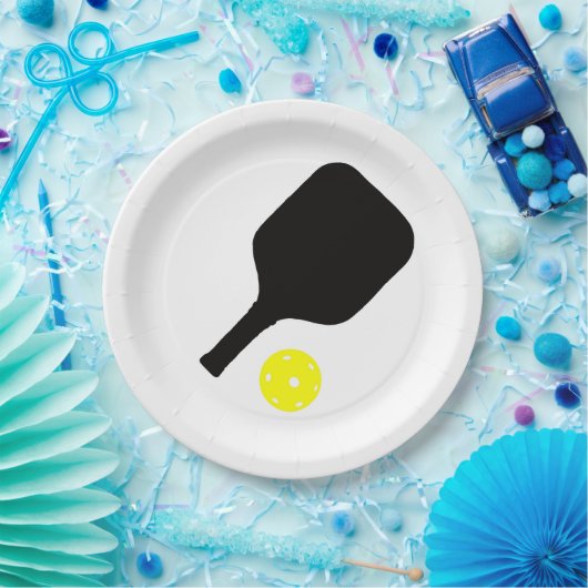 Pickleball peddel & bal papieren bordje (Feest)