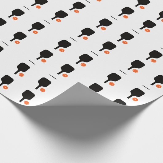 Pickleball peddel & sinaasappel pickleball cadeaupapier (Hoek)