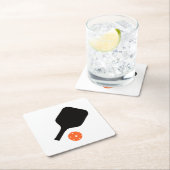 Pickleball peddel & sinaasappel pickleball kartonnen onderzetters (Insitu)