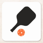 Pickleball peddel & sinaasappel pickleball kartonnen onderzetters (Voorkant)
