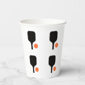 Pickleball peddel & sinaasappel pickleball papieren bekers (Achterkant)