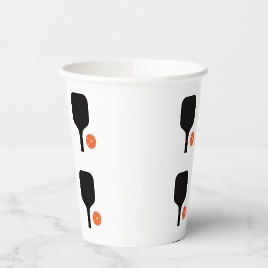 Pickleball peddel & sinaasappel pickleball papieren bekers (Links)