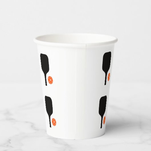 Pickleball peddel & sinaasappel pickleball papieren bekers (Rechts)