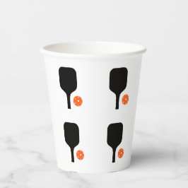 Pickleball peddel & sinaasappel pickleball papieren bekers