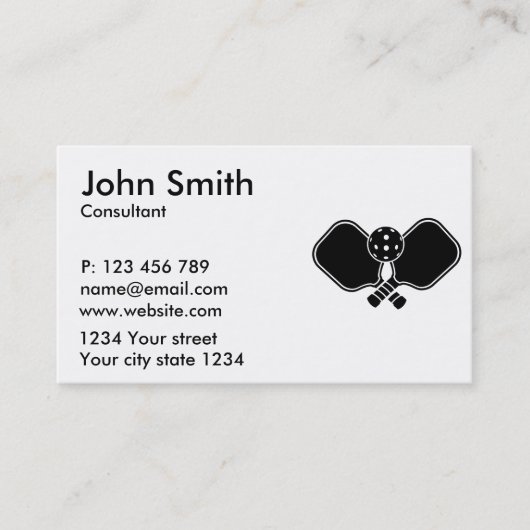 Pickleball-peddel Visitekaartje (Voorkant)