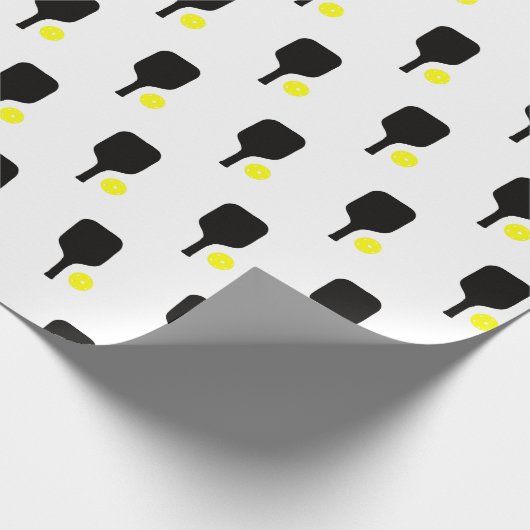 Pickleball peddels & ballen cadeaupapier (Hoek)