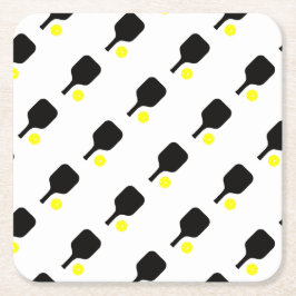 Pickleball peddels & ballen kartonnen onderzetters