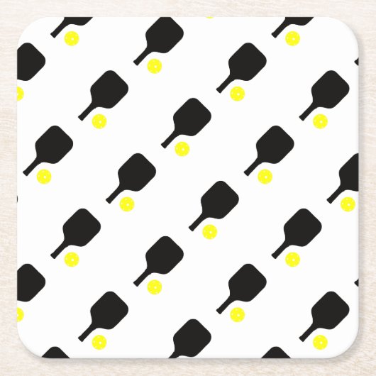 Pickleball peddels & ballen kartonnen onderzetters (Voorkant)