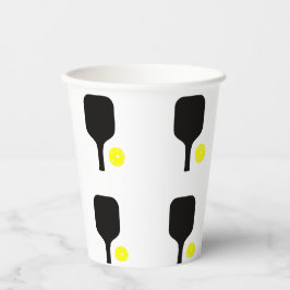 Pickleball peddels & ballen papieren bekers