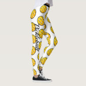 Pickleball Personaliseert Leggings White Yellow (Rechts)