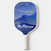 Pickleball personaliseren met naam Blauwe achtergr Paddle (Voorkant)