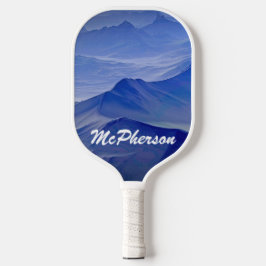 Pickleball personaliseren met naam Blauwe achtergr Paddle