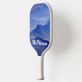 Pickleball personaliseren met naam Blauwe achtergr Paddle (Links)