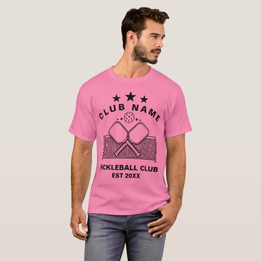 Pickleball Personalized Club Name  T-shirt (Voorkant volledig)