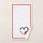 Pickleball Personalized Heart Red and White Handdoek (Handdoek)