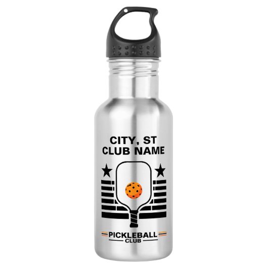 Pickleball Personalized Name Pickleball Club Waterfles (Voorkant)