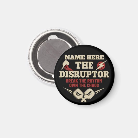 Pickleball Personalized Name The Disruptor Magneet (Voorkant / Achterkant)