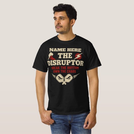 Pickleball Personalized Name The Disruptor T-Shirt (Voorkant volledig)