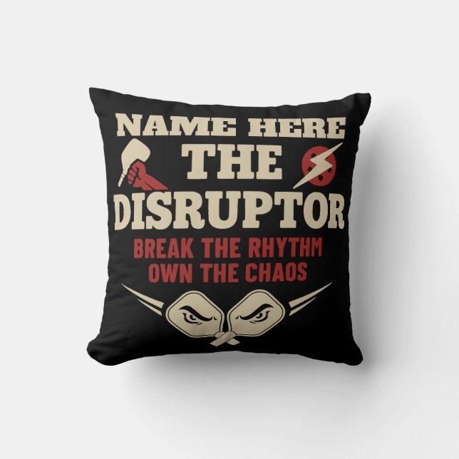Pickleball Personalized Name The Disruptor Towel Kussen (Voorkant)